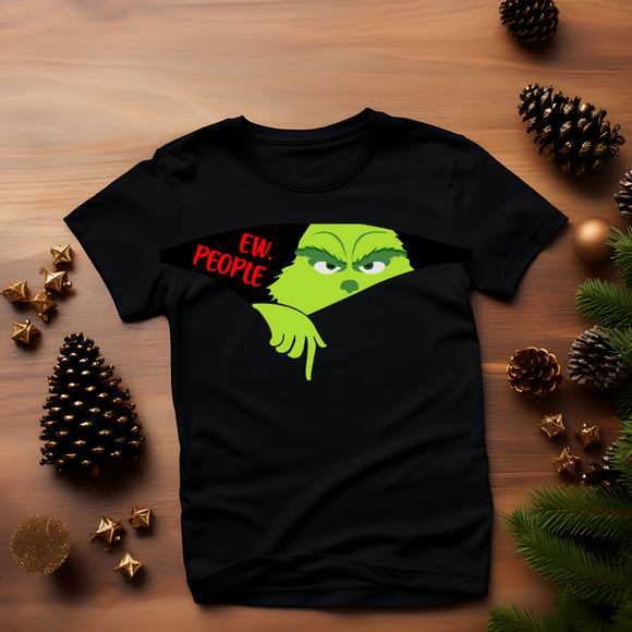 Ew People - short sleeve black unisex 100% cotton t-shirt with vibrant print